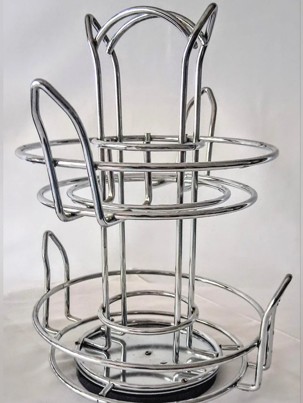 Vintage Chrome Spice Rack & Glass Jars - Lazy Susan Base